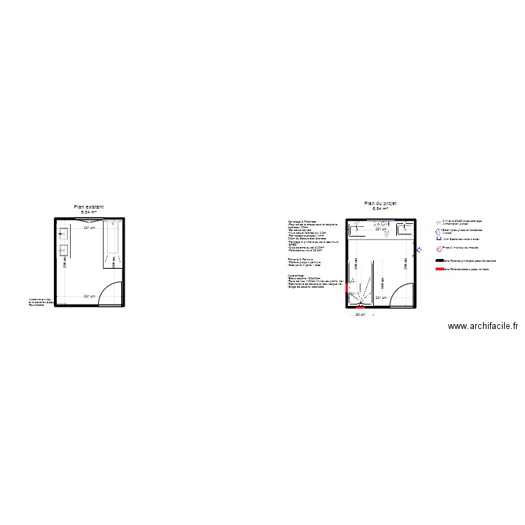 Courtitarat / Castorama. Plan de 2 pièces et 14 m2