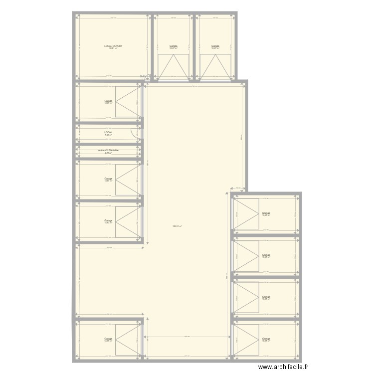 garage partie 2 EME. Plan de 14 pièces et 385 m2