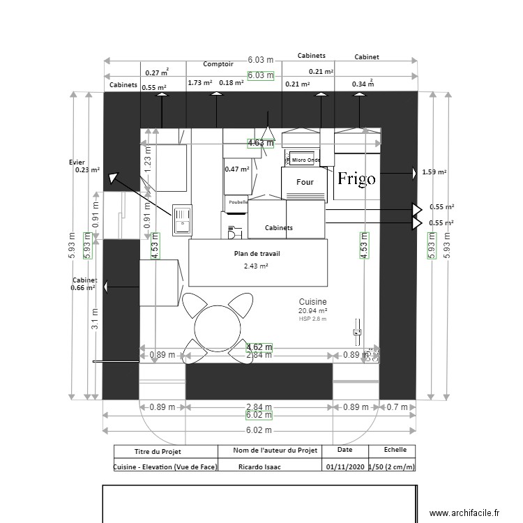 PLAN   CUISINE VUE DESSUS FINAL 0000000000000. Plan de 0 pièce et 0 m2