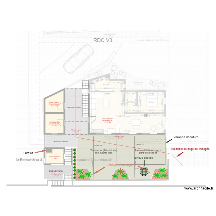 Annexe et Cuis Jardin Légende. Plan de 3 pièces et 23 m2