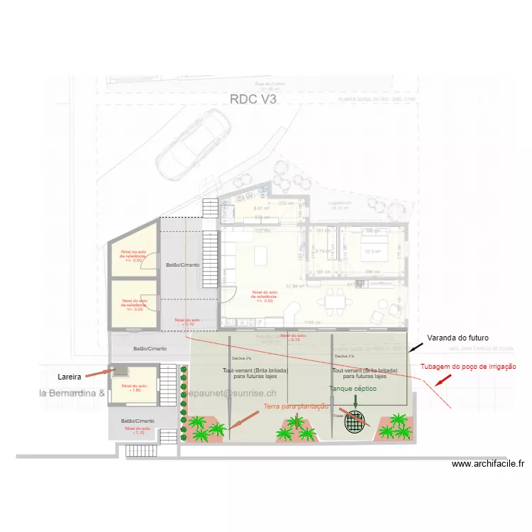 Annexe et Cuis Jardin L&eacute;gende. Plan de 