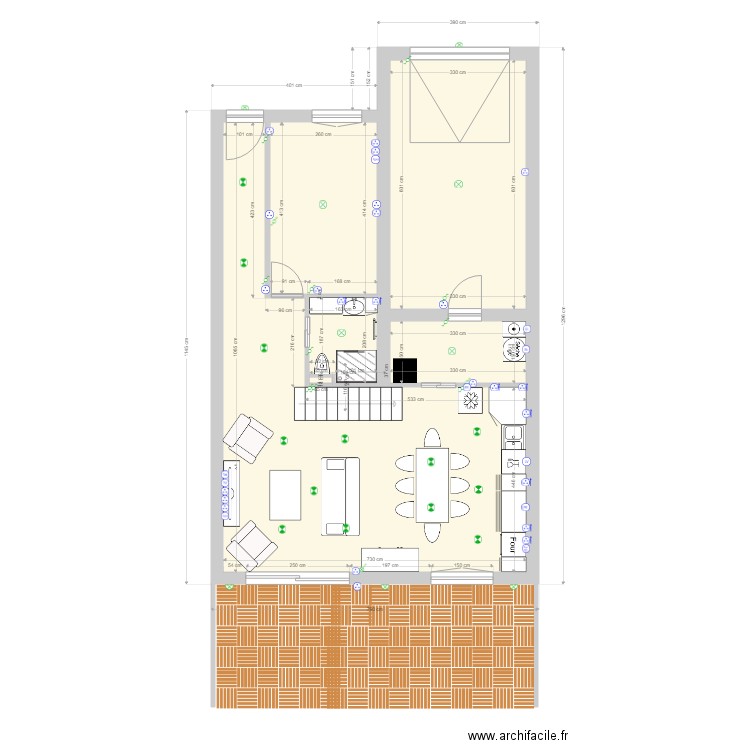 PLAN RDC Maison de Chartres ELECTRICITE avec Modification de Cuisine. Plan de 0 pièce et 0 m2