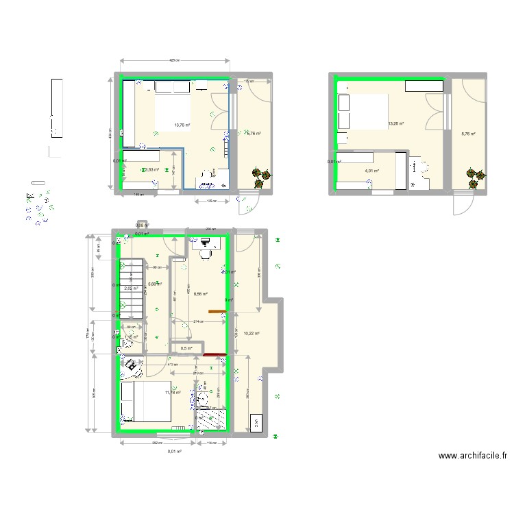 Maison Extension V3 2. Plan de 27 pièces et 86 m2
