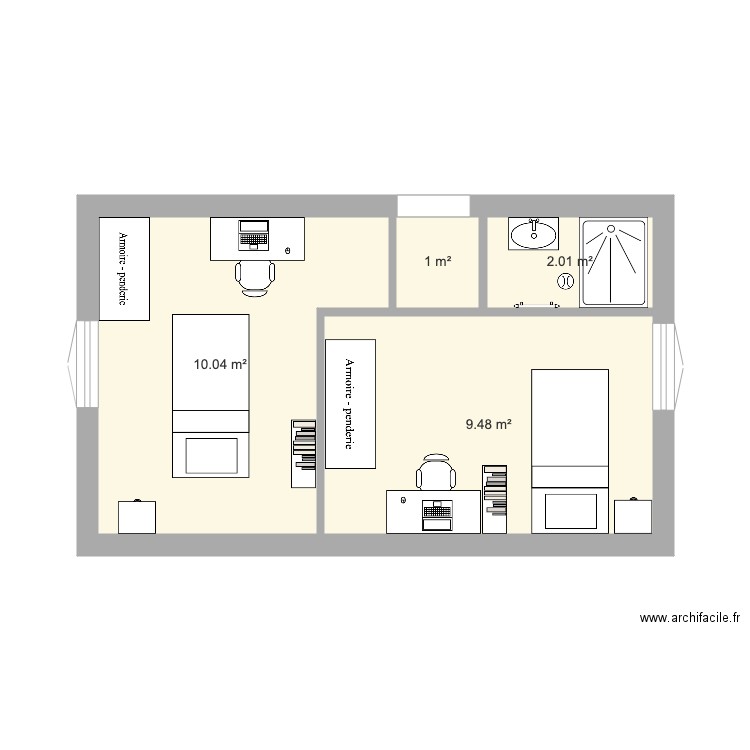 essai aménagement 28062021. Plan de 0 pièce et 0 m2