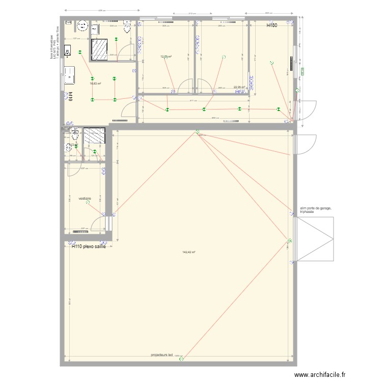 axter atelier. Plan de 10 pièces et 224 m2