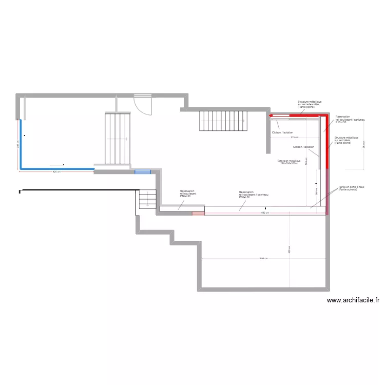 Roc Mer  -  Extension M&eacute;tallique. Plan de 