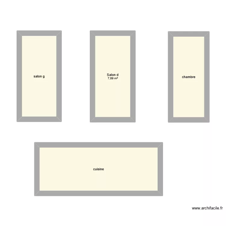 fenetre. Plan de 4  et 37 m²