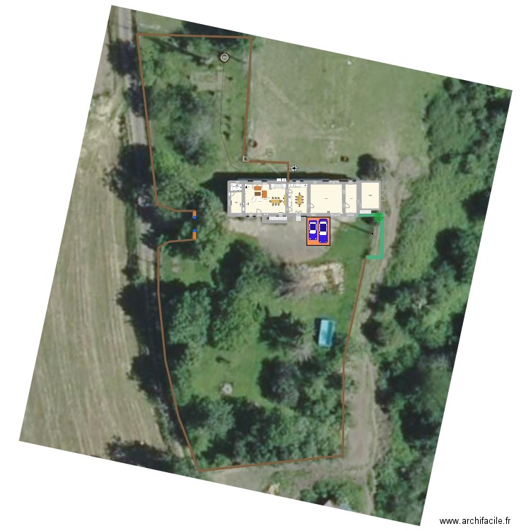 Plan de masse Nervaux Carport. Plan de 16 pièces et 271 m2
