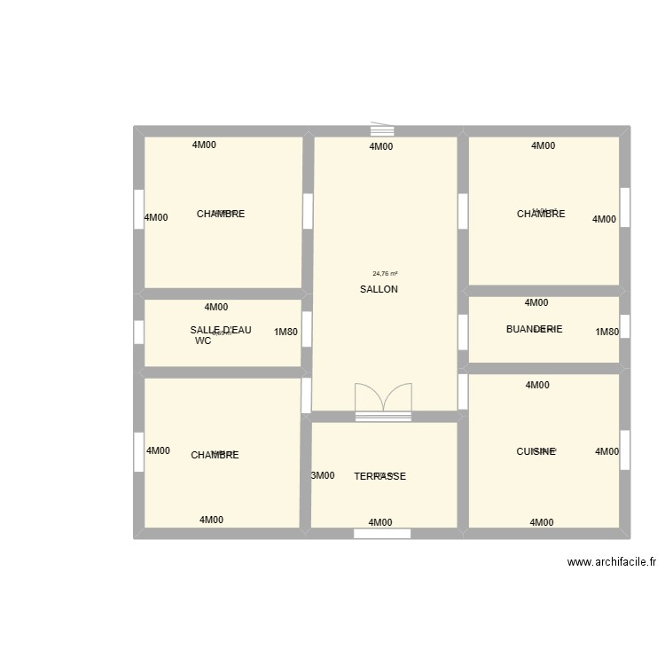 PLAN NDEYE. Plan de 8 pièces et 106 m2