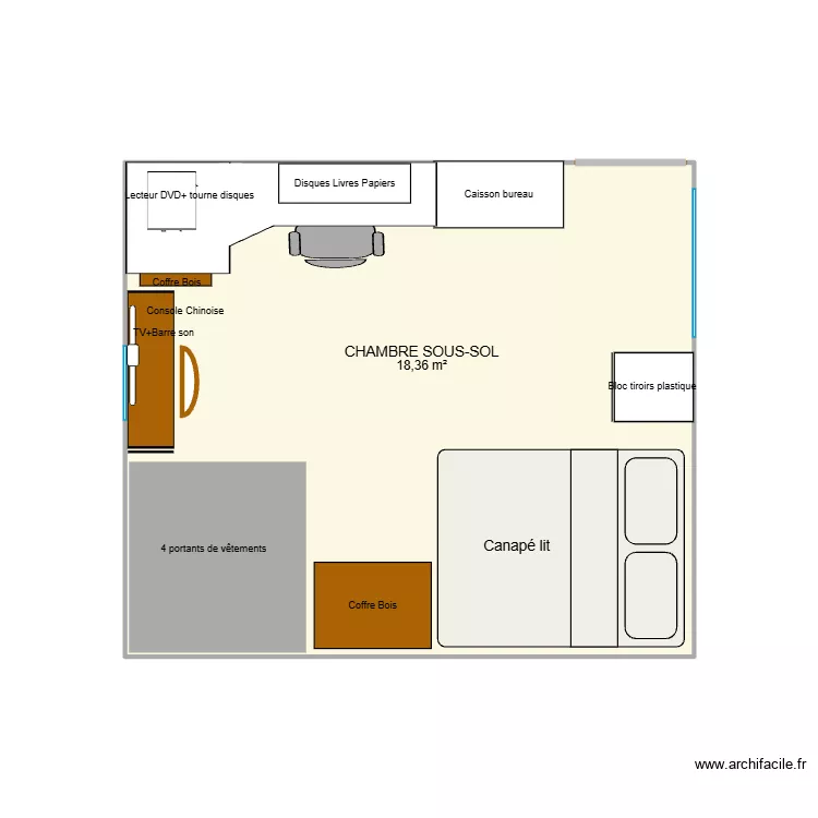 CHAMBRE SOUS SOL. Plan de 1 et 18 m² CHAMBRE SOUS SOL. Plan de 1 et 18 m²