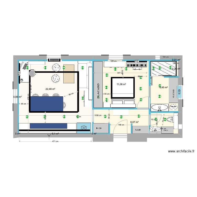 V13 GIORDANA 13 PORTALET . Plan de 10 pièces et 48 m2