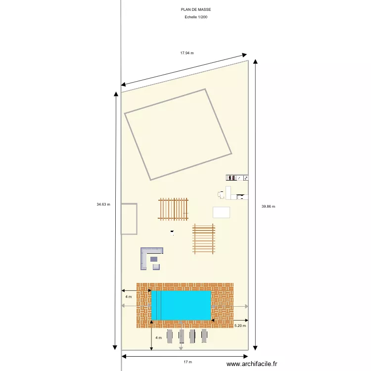 Terrain V5 am&eacute;nagement ext&eacute;rieur . Plan de 