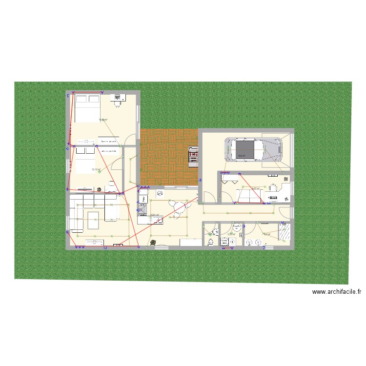 TP 1. Plan de 8 pièces et 113 m2