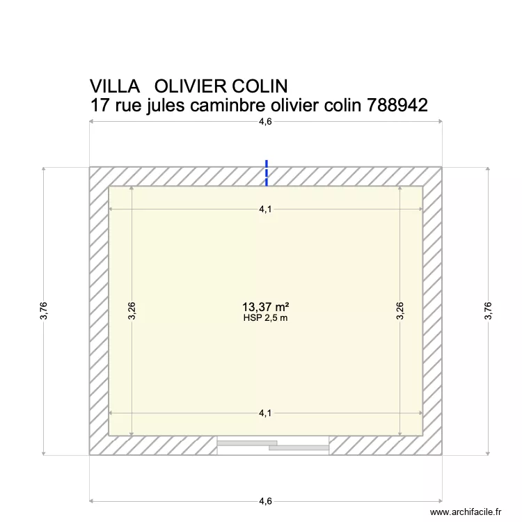 VILLA COLIN. Plan de 
