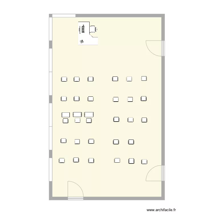 salle techno. Plan de 