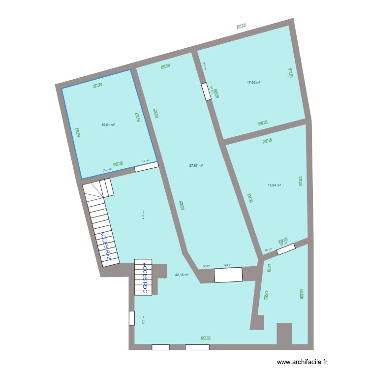 LES REMPARTS R1 AVANT TRAVAUX. Plan de 0 pièce et 0 m2