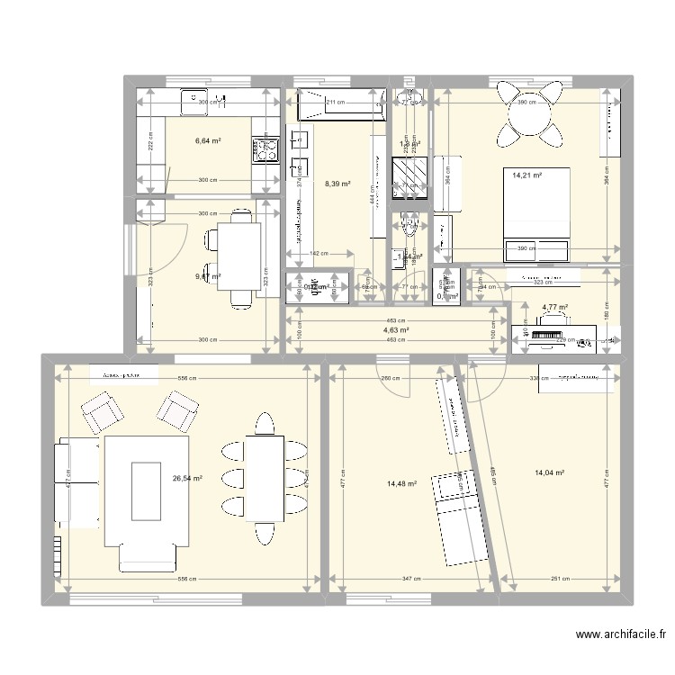 16AvGallieni - V2. Plan de 13 pièces et 108 m2