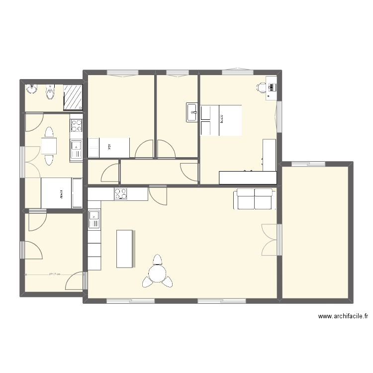 derebzec. Plan de 10 pièces et 125 m2