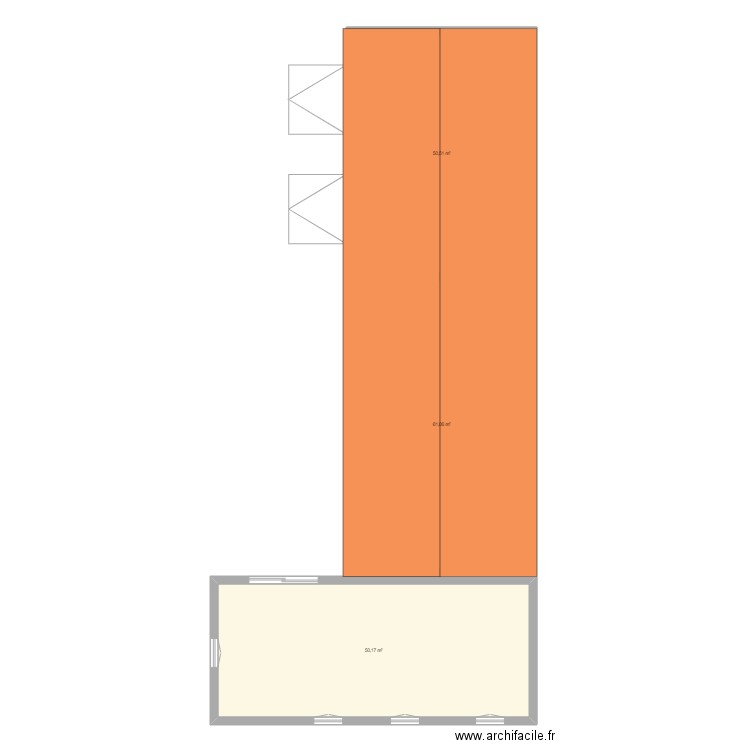 miason ben. Plan de 3 pièces et 162 m2