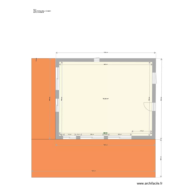 Implantation de la maison sur parcelle. Plan de 