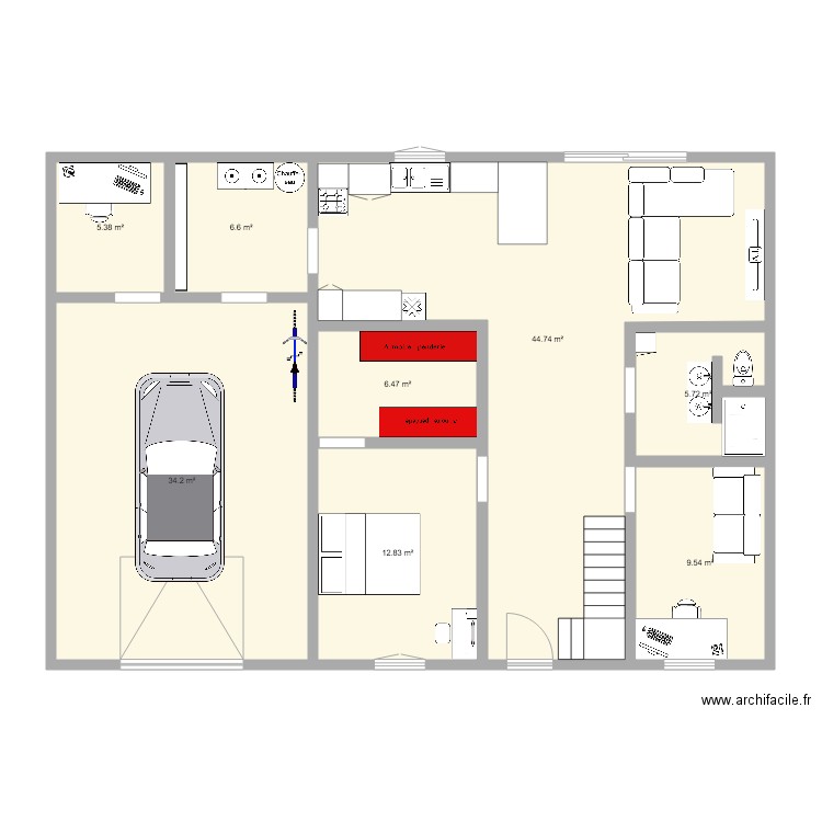 maison. Plan de 0 pièce et 0 m2