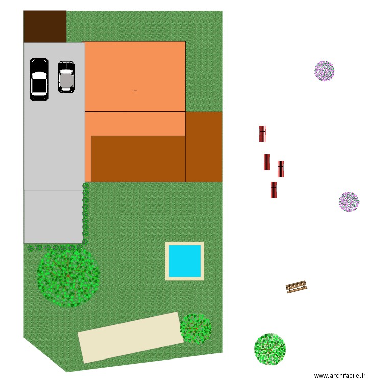 Projet St-Girons - aménagement extérieur V0. Plan de 1 pièce et 72 m2