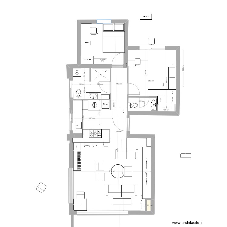 mai 2. Plan de 2 pièces et 9 m2