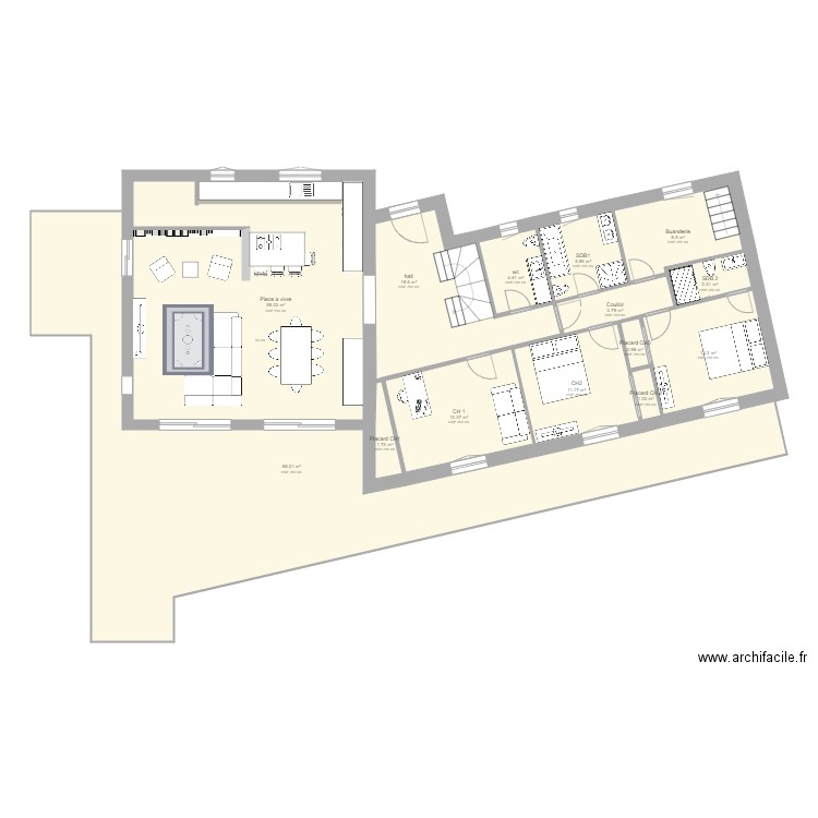 plan RDC peyriere escalier. Plan de 0 pièce et 0 m2