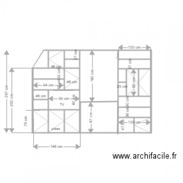 biblio olivier eglem v4. Plan de 0 pièce et 0 m2