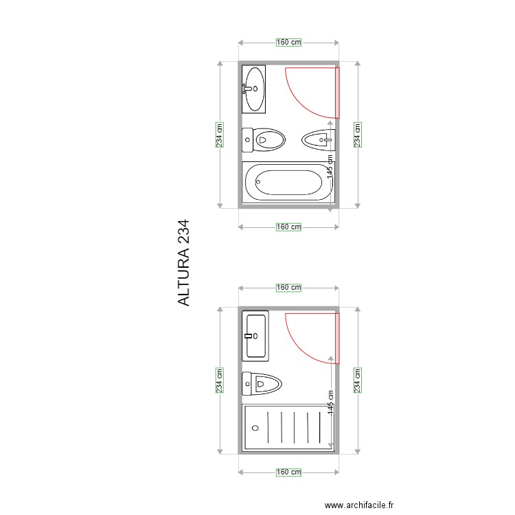 666. Plan de 2 pièces et 7 m2