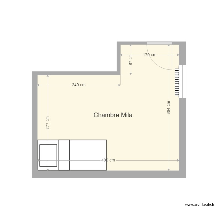 Chambre Mila. Plan de 0 pièce et 0 m2