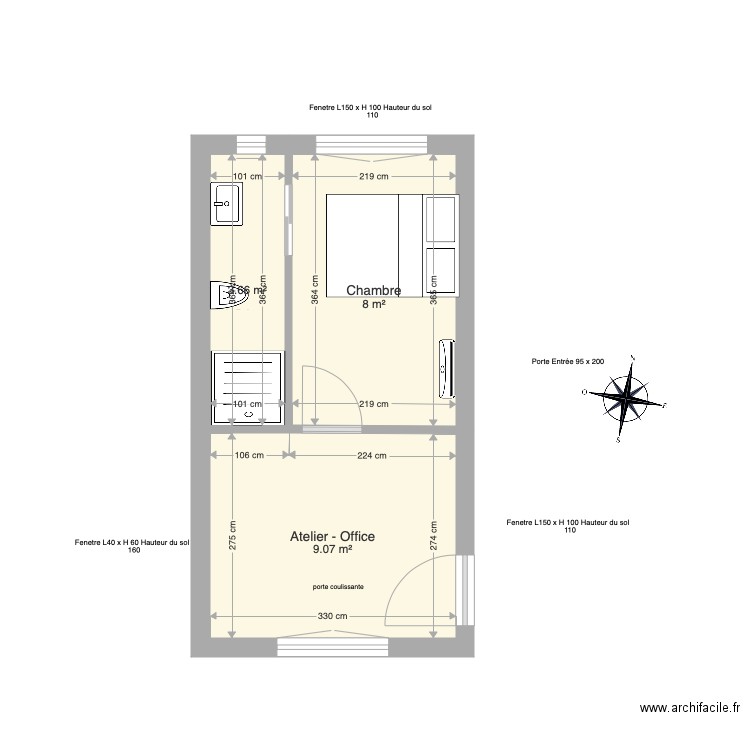 etage garage 2. Plan de 0 pièce et 0 m2