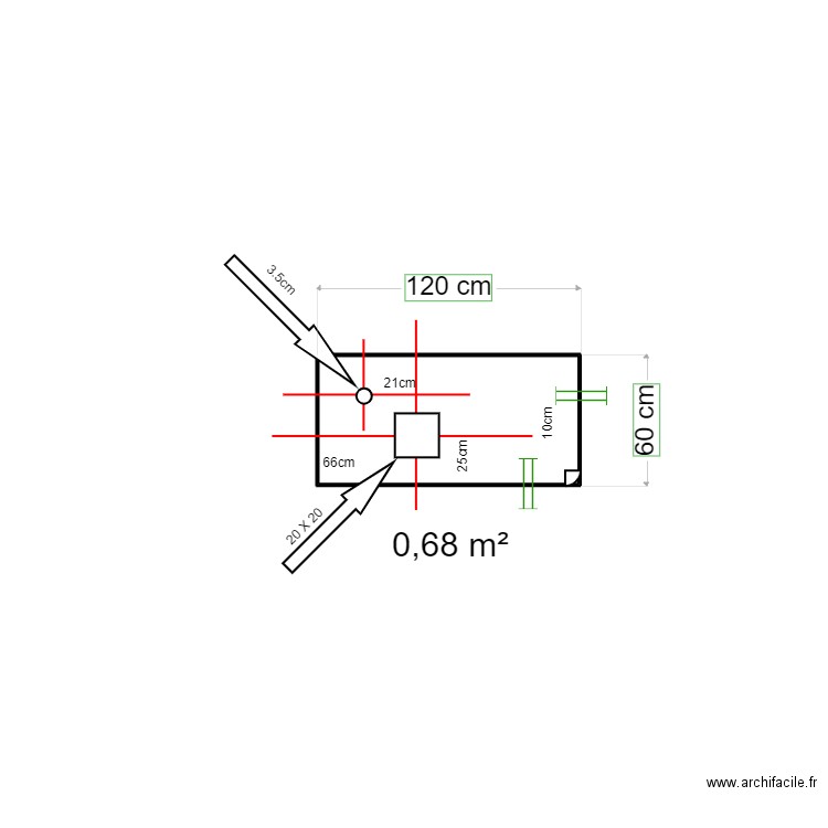 Kaopun bathroom counter. Plan de 1 pièce et 1 m2