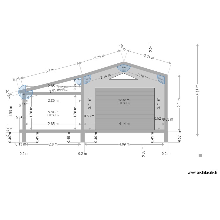 petit garage 15 et appentis. Plan de 0 pièce et 0 m2