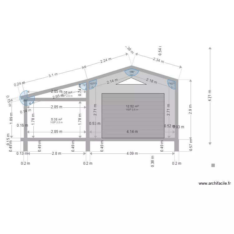 petit garage 15 et appentis. Plan de 
