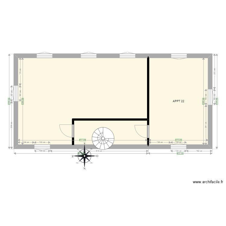 EXERCICE DPE 2IEME. Plan de 2 pièces et 65 m2