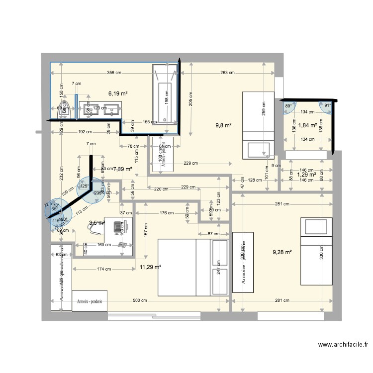 maison 1er étage  2122021 chambre avec salle de jeux. Plan de 8 pièces et 50 m2