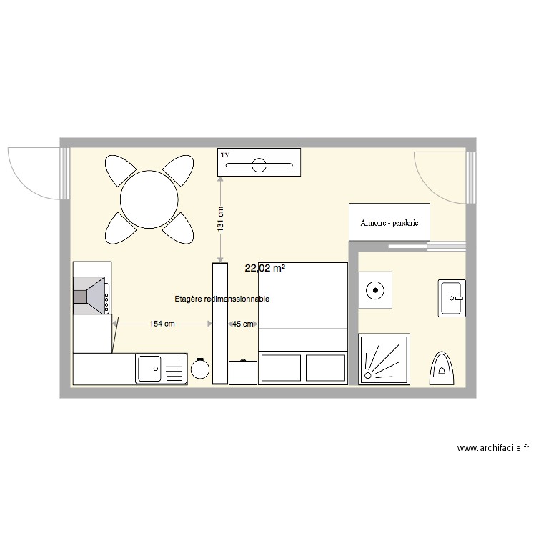 Studio Droop. Plan de 0 pièce et 0 m2