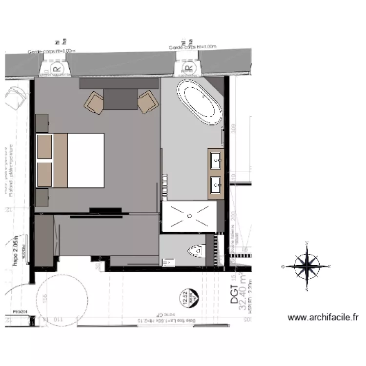 CHAMBRE 3 A. Plan de 