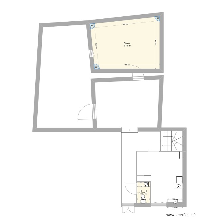Maison Talairan projet 1. Plan de 3 pièces et 18 m2