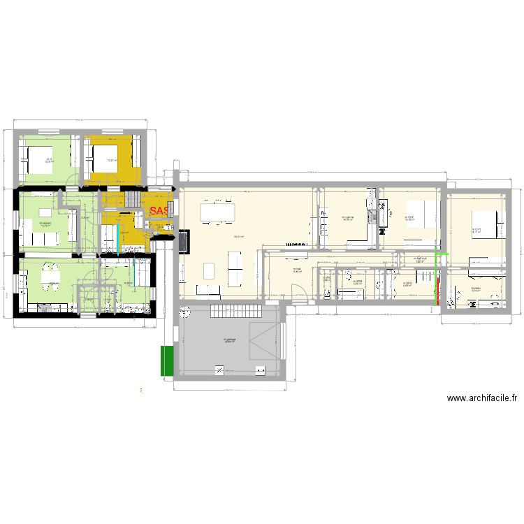   tout médium141121. Plan de 22 pièces et 261 m2