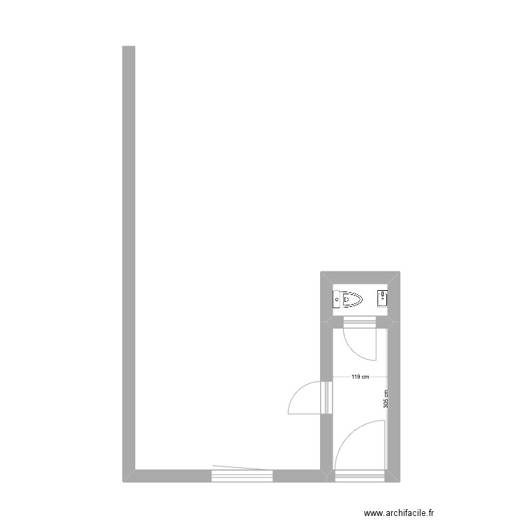 MSM REZ DE CHAUSSEE . Plan de 2 pièces et 4 m2