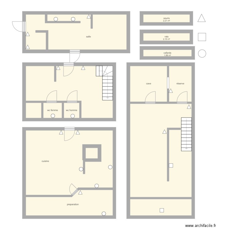 pizzeria um moart. Plan de 0 pièce et 0 m2