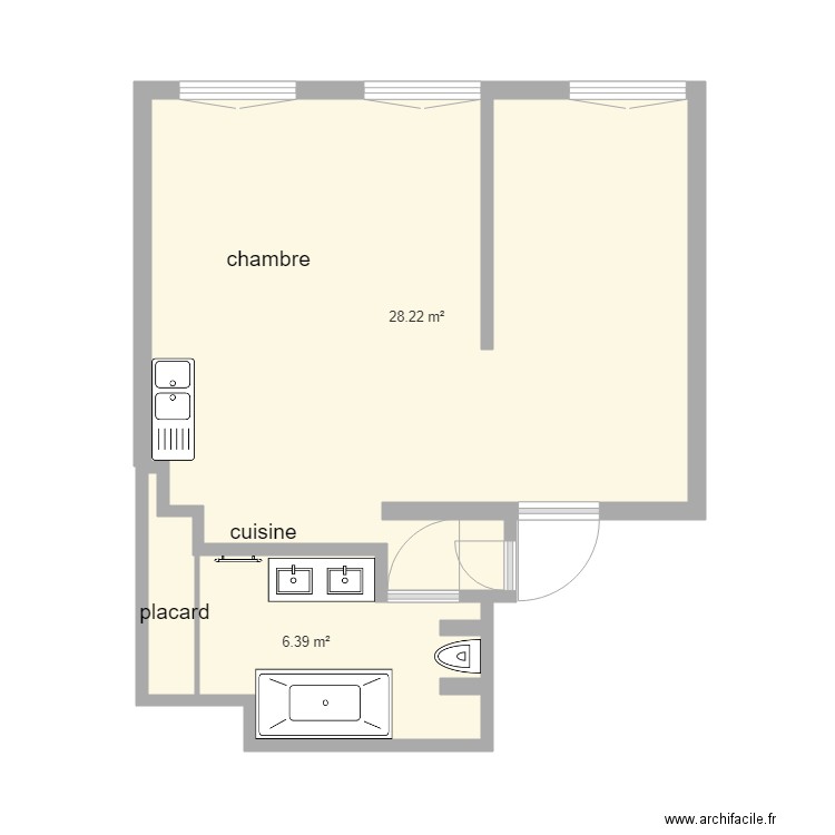 bugeaud projeté v2. Plan de 0 pièce et 0 m2