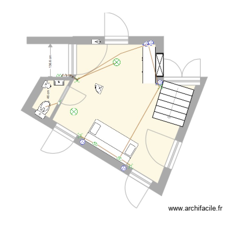 Entree avec toilette. Plan de 0 pièce et 0 m2