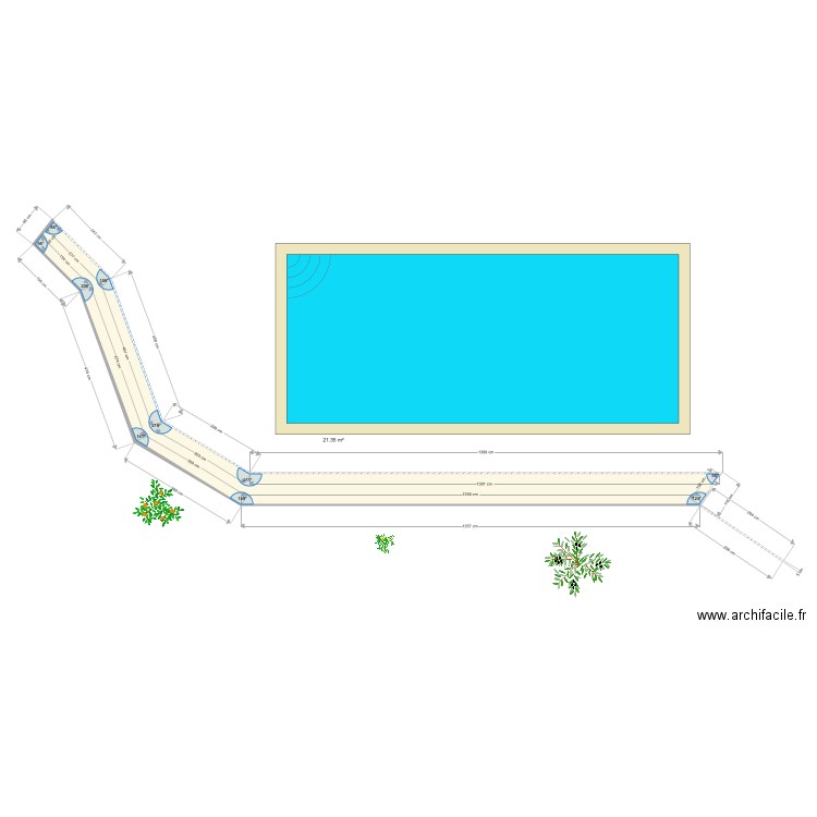 bordure jardin piscine. Plan de 0 pièce et 0 m2