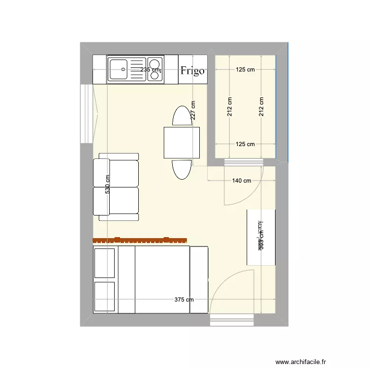 LA FRITE STUDIO 1. Plan de 