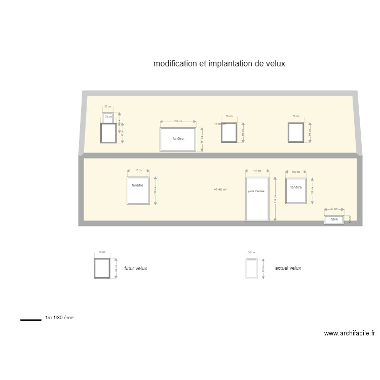 modification et implantation de velux 3. Plan de 0 pièce et 0 m2