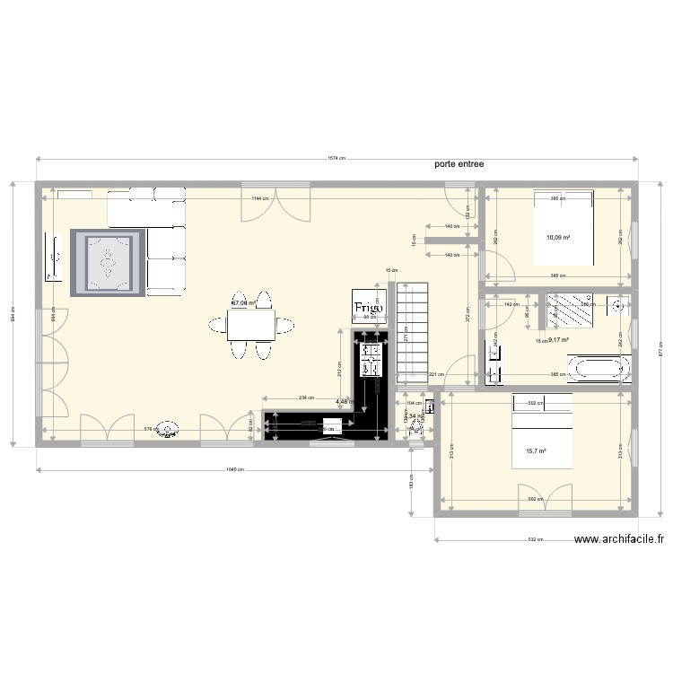 maison haut 220613d. Plan de 6 pièces et 108 m2