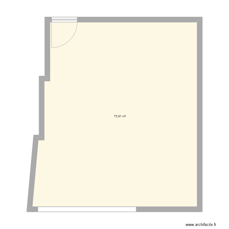 Hangar. Plan de 1 pièce et 74 m2